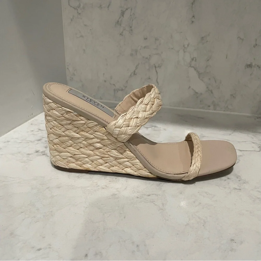 New! STEVEN NEW YORK Ardy Espadrille Wedge‎ Sandal Sz 10